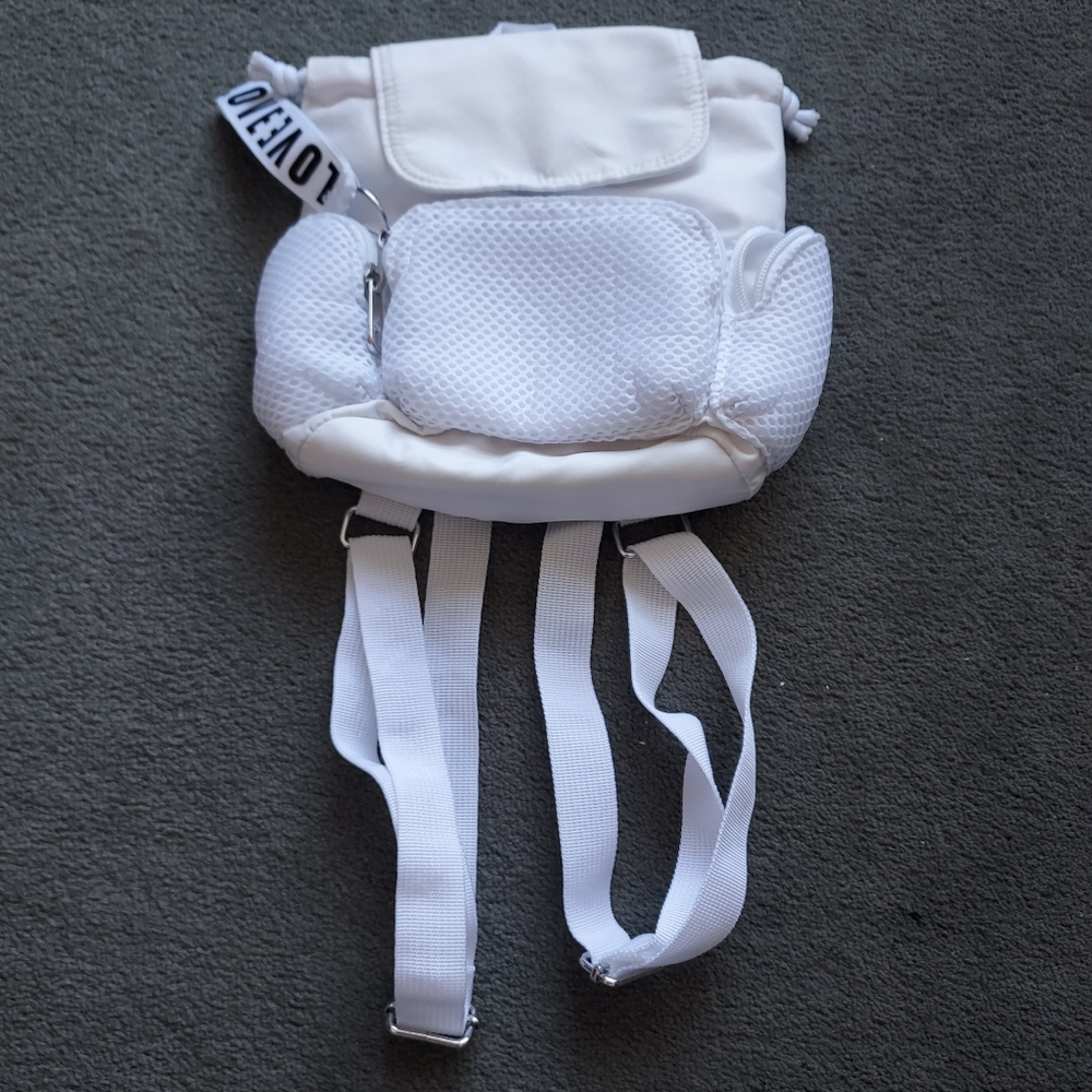 Claire's Cute Girls' White Love Nylon Mini Backpack Bag School